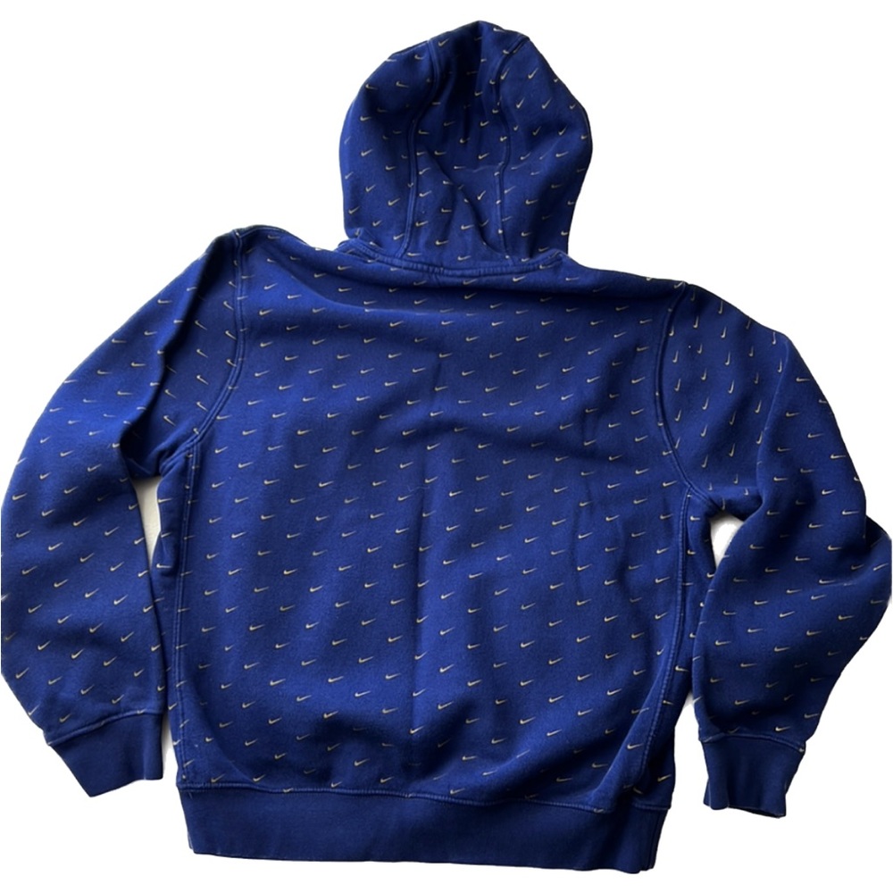 Nike All Over Swoosh Printed Pullover Hoodie Blue Size Medium - Picture 7 of 12